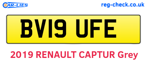 BV19UFE are the vehicle registration plates.
