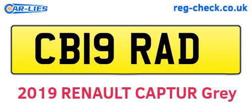 CB19RAD are the vehicle registration plates.