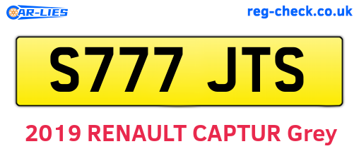 S777JTS are the vehicle registration plates.