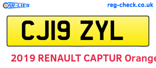 CJ19ZYL are the vehicle registration plates.