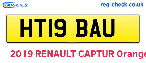HT19BAU are the vehicle registration plates.