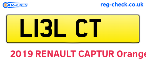 L13LCT are the vehicle registration plates.
