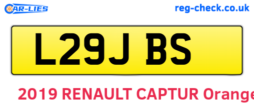 L29JBS are the vehicle registration plates.