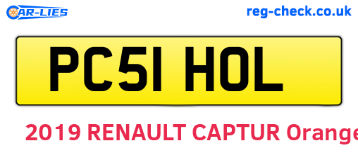 PC51HOL are the vehicle registration plates.