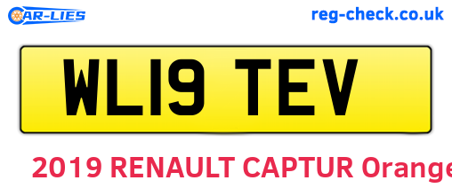 WL19TEV are the vehicle registration plates.
