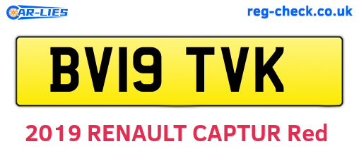 BV19TVK are the vehicle registration plates.