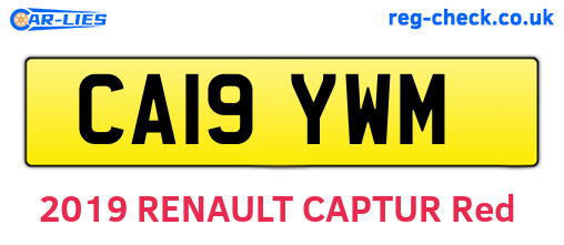 CA19YWM are the vehicle registration plates.