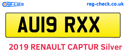 AU19RXX are the vehicle registration plates.