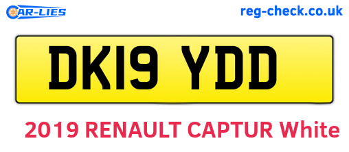 DK19YDD are the vehicle registration plates.