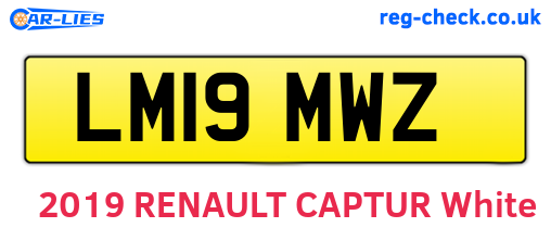 LM19MWZ are the vehicle registration plates.