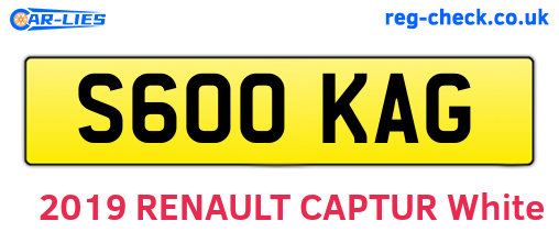 S600KAG are the vehicle registration plates.