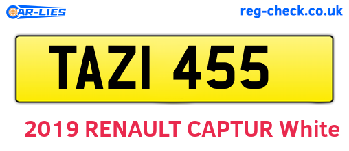 TAZ1455 are the vehicle registration plates.
