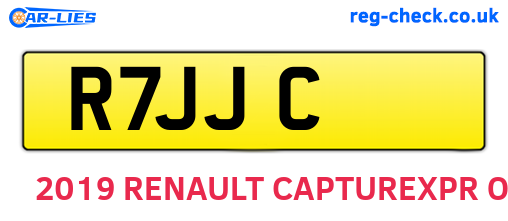 R7JJC are the vehicle registration plates.
