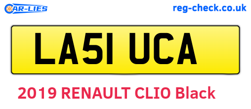 LA51UCA are the vehicle registration plates.