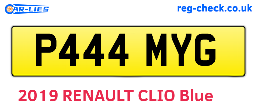 P444MYG are the vehicle registration plates.