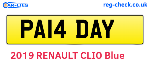 PA14DAY are the vehicle registration plates.