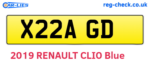 X22AGD are the vehicle registration plates.