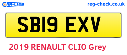 SB19EXV are the vehicle registration plates.