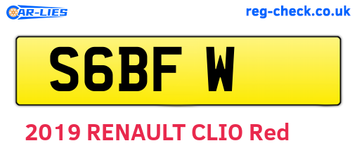 S6BFW are the vehicle registration plates.