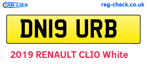 DN19URB are the vehicle registration plates.