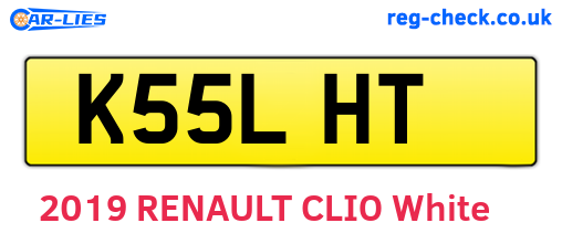 K55LHT are the vehicle registration plates.
