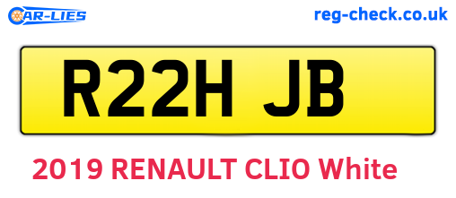 R22HJB are the vehicle registration plates.