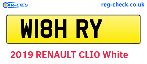 W18HRY are the vehicle registration plates.