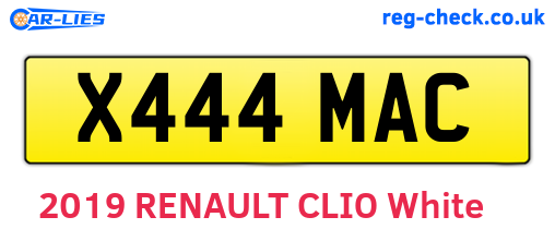 X444MAC are the vehicle registration plates.