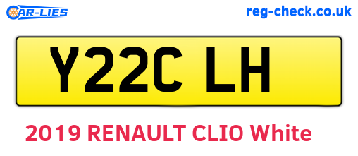 Y22CLH are the vehicle registration plates.