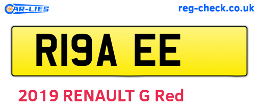 R19AEE are the vehicle registration plates.