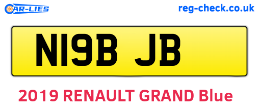 N19BJB are the vehicle registration plates.