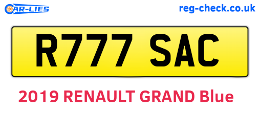 R777SAC are the vehicle registration plates.