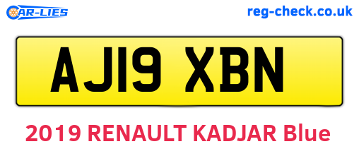 AJ19XBN are the vehicle registration plates.