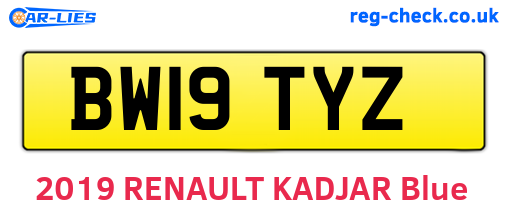 BW19TYZ are the vehicle registration plates.