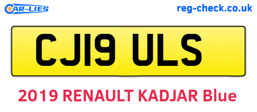 CJ19ULS are the vehicle registration plates.