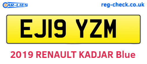 EJ19YZM are the vehicle registration plates.