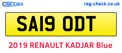 SA19ODT are the vehicle registration plates.