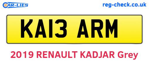 KA13ARM are the vehicle registration plates.