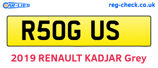 R50GUS are the vehicle registration plates.