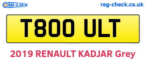 T800ULT are the vehicle registration plates.