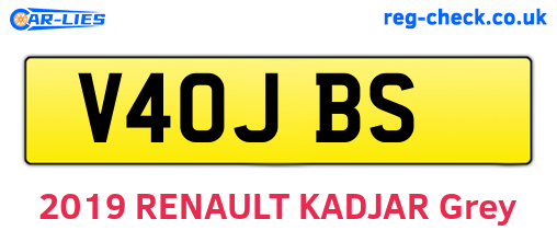 V40JBS are the vehicle registration plates.