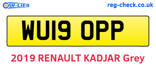 WU19OPP are the vehicle registration plates.