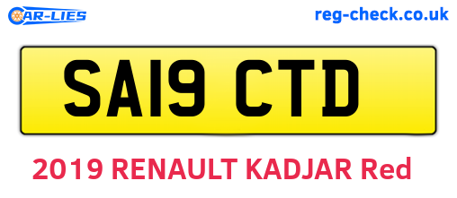 SA19CTD are the vehicle registration plates.