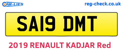 SA19DMT are the vehicle registration plates.