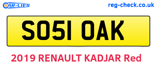SO51OAK are the vehicle registration plates.