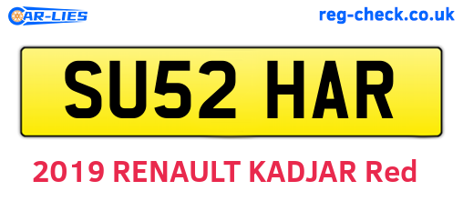 SU52HAR are the vehicle registration plates.