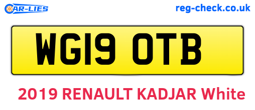 WG19OTB are the vehicle registration plates.