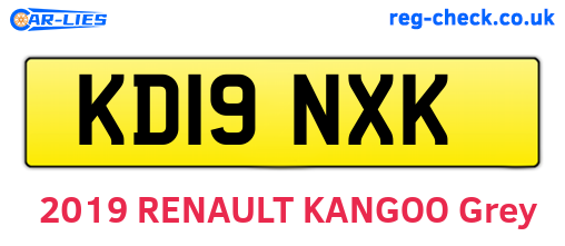 KD19NXK are the vehicle registration plates.