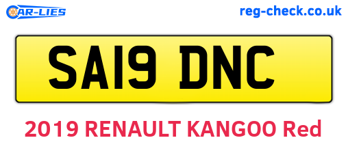 SA19DNC are the vehicle registration plates.