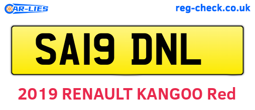 SA19DNL are the vehicle registration plates.